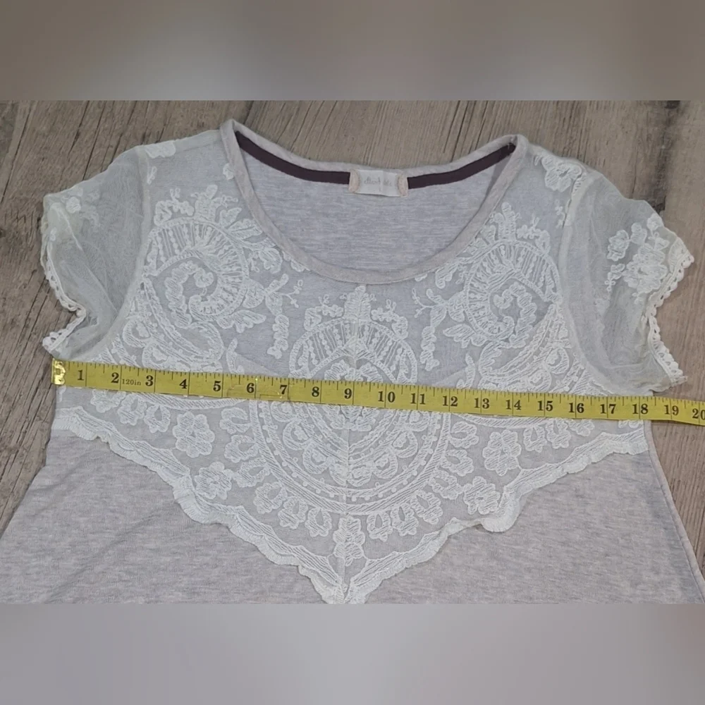 Altar’d State Cream Lace Boho Tunic Top Size Large #1462